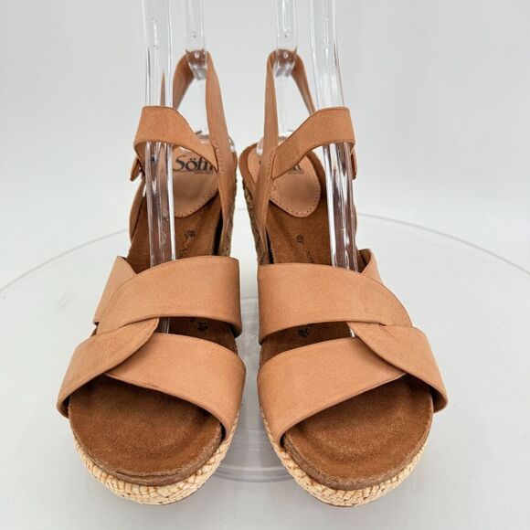 Sofft Womens Clarissa Wedge Ankle Strap Sandals Size 10 M Brown Leather - Picture 8 of 16